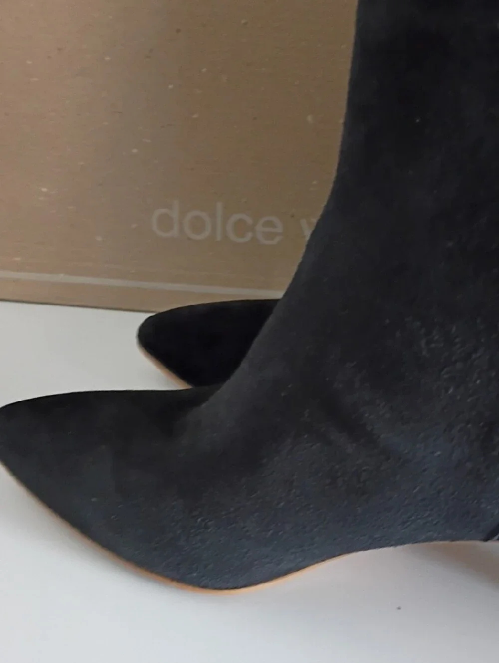 Dolce Vita Black Suede Pointed Toe Ankle Booties
